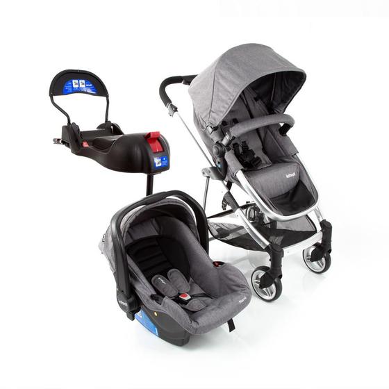 Carrinho de Bebe Infanti Bebê Conforto Epic Lite Trio Steel Cinza Cax00513