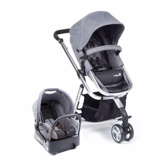 Imagem de Travel System Mobi Grey Denim Silver Safety 1St