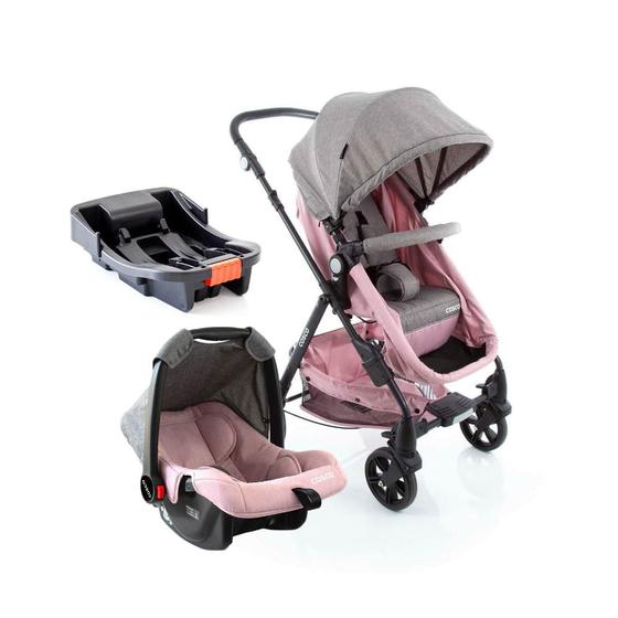 Carrinho de Bebe Cosco Bebê Conforto Poppy Trio Rosa Cax33349