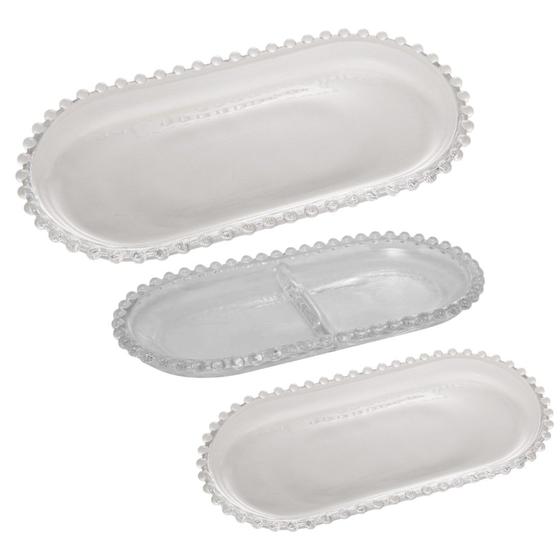 Imagem de Travessa 30cm + 2 Travessas 24cm Com Divisória & Sem Petisco