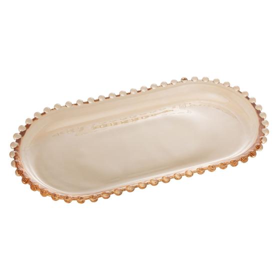 Imagem de Travessa de Cristal Oval Pearl Âmbar 30cm - Wolff