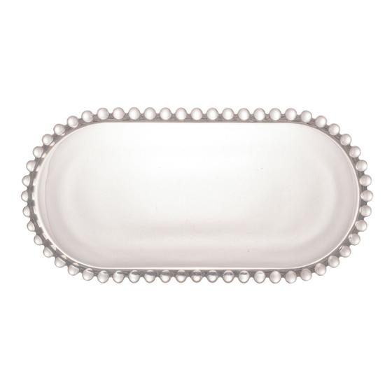 Imagem de Travessa De Cristal Pearl 24x12x2cm 28386 Wolff Oval Pequena