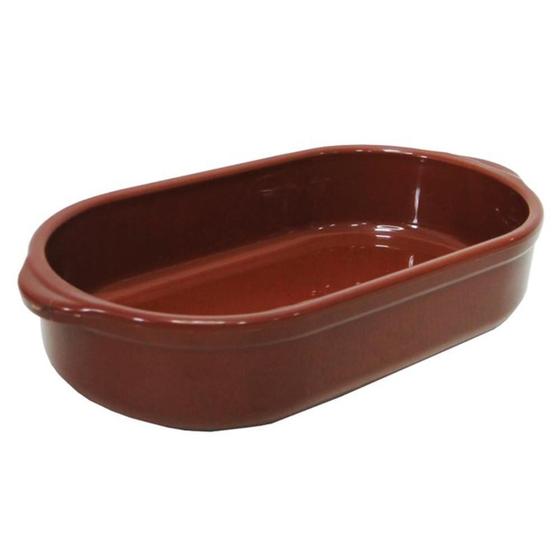 Imagem de Travessa De Plastico Oval Marrom 750Ml 24,5X13Cm