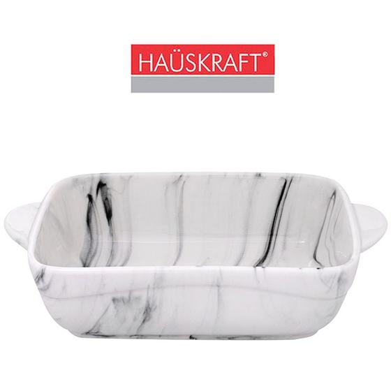Travessa De Porcelana Retangular Refrataria Marble Marmore 400Ml 19X11Cm Pcln-050 - Hauskraft Menor preço em Travessa De Porcelana Retangular Refrataria Marble Marmore 400Ml 19X11Cm Pcln-050 - Hauskraft