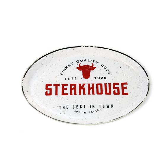 Imagem de Travessa de Vidro Oval Grande Steak House Churrasco 34 x 23,5 x 3 cm