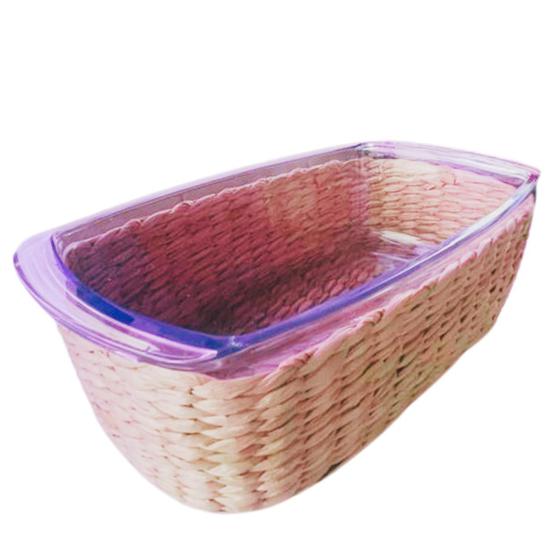 Imagem de Travessa e Assadeira Refratárias 1,800ML 27x14x7,5cm com Suporte de Rattan