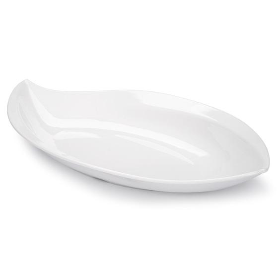 Travessa Funda Folha Haus em Melamina 59x32,5 cm Branca Imagem de Travessa Funda Folha Haus em Melamina 59x32,5 cm Branca