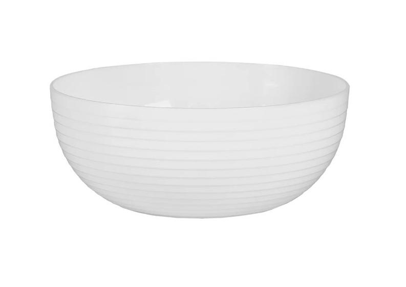 Imagem de Travessa Le Chef Redonda com Friso em Plástico Branco 22x9cm - Paramount
