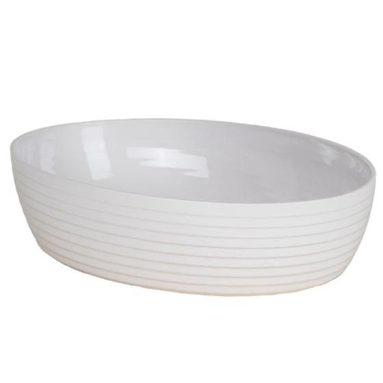 Imagem de Travessa Oval Branca Com Friso Le Chef 28X19,5X6 Cm