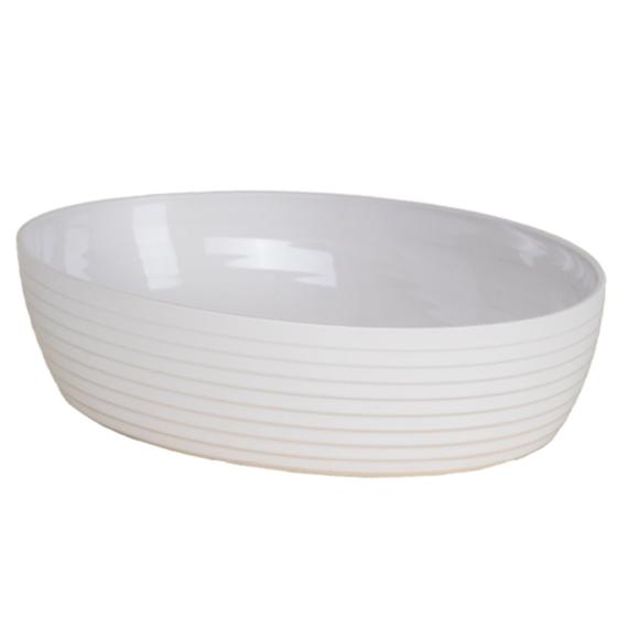 Imagem de Travessa Oval Com Friso LE CHEF 33,5X23,5X6Cm Branca