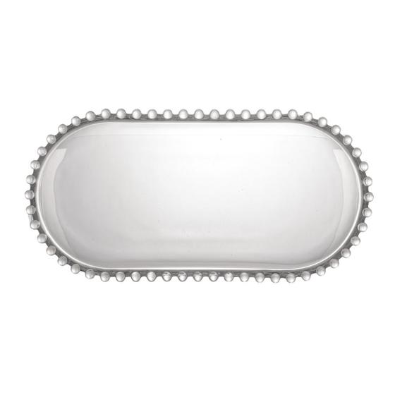 Imagem de Travessa Oval De Cristal Chumbo Pearl Para Mesa Posta Grande 30cm