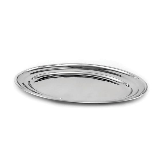 Travessa Oval Plana Aço Inox 35 cm Attuale Menor preço em Travessa Oval Plana Aço Inox 35 cm Attuale