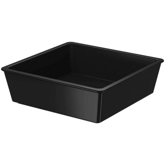 Imagem de Travessa Pequena Petisqueira Quadrada Plástica 230ml Potinho Para Petisco Preto Coza