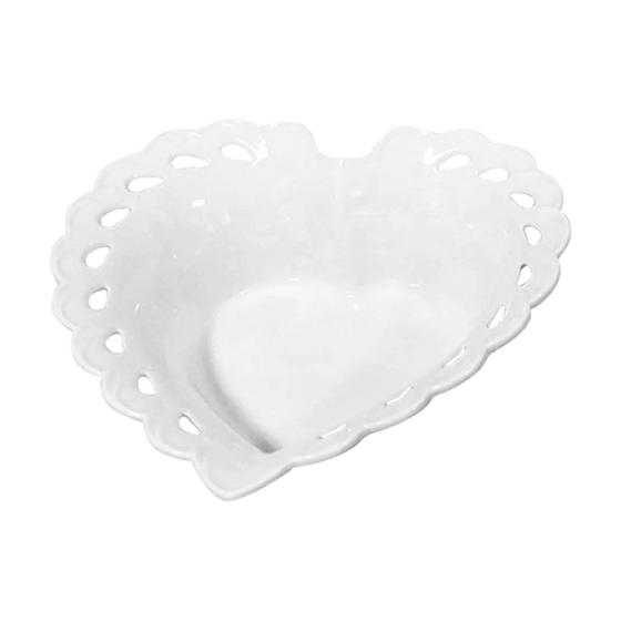 Imagem de Travessa Porcelana Coração Hand Food Branco 24,2x23x2,3cm