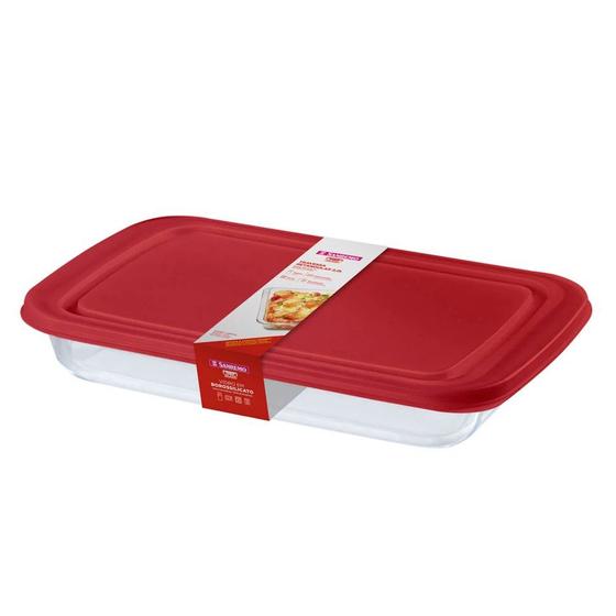 Travessa Retang Assadeira C/ Tampa 2.2L Sanremo Menor preço em Travessa Retang Assadeira C/ Tampa 2.2L Sanremo
