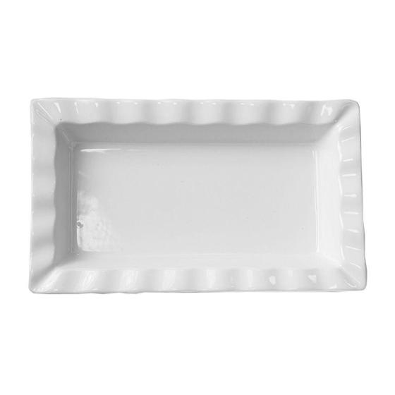 Imagem de Travessa Retangular C/ Borda Ondulada Cerâmica 32,5cm Class - CLASS HOME