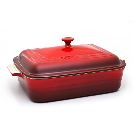 Travessa Retangular com Tampa 4,35 Litros Vermelho Le Creuset Menor preço em Travessa Retangular com Tampa 4,35 Litros Vermelho Le Creuset