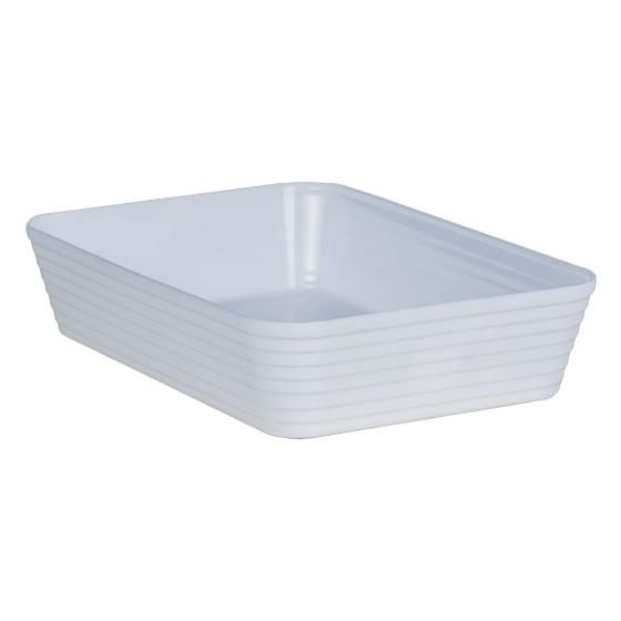 Imagem de Travessa Retangular P/ Saladas Com Friso Le Chef Cor Branco 27x19x6cm