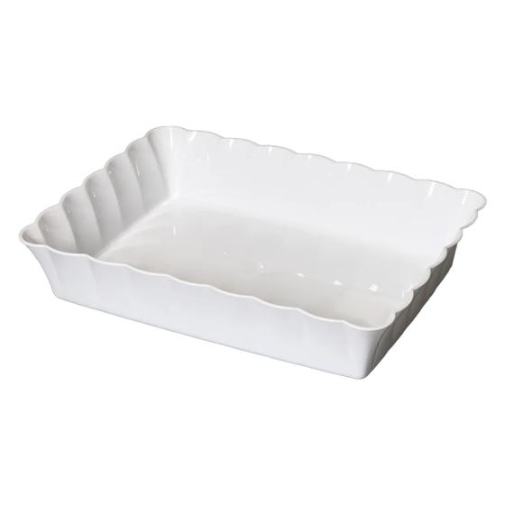 Imagem de Travessa Retangular Para Alimentos Canelatta Le Chef Cor Branca Tamanho 30x22x6cm