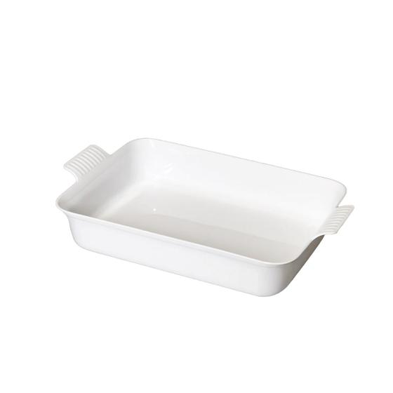 Imagem de Travessa Retangular Para Alimentos Com Alça Branco 35x21x8cm