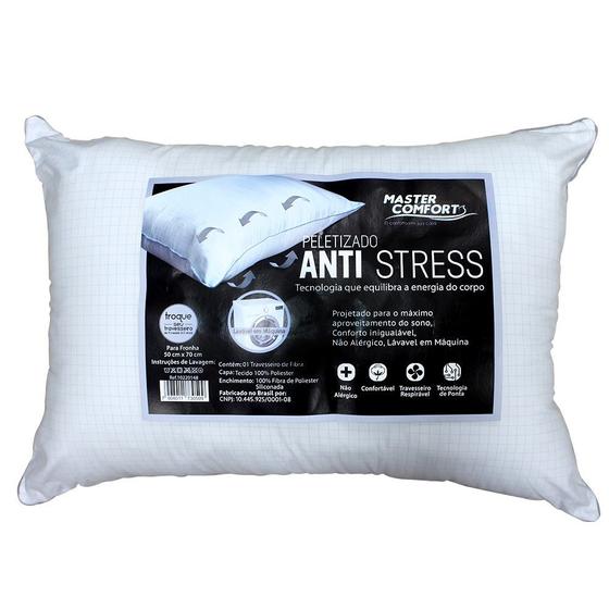 Imagem de Travesseiro 50X70CM Peletizado Anti Stress Master Comfort Lavável Confortável Macio