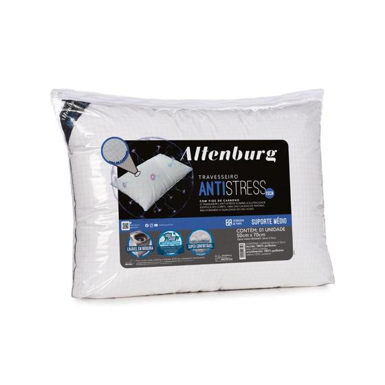 Imagem de Travesseiro Altenburg Antistress Fios de Carbono Macio 50cm x 70cm Branco