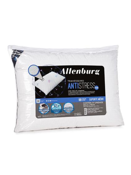 Travesseiro Altenburg Antistress Tech 50x70 cm Suporte Médio Branco