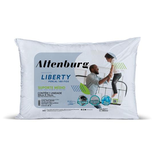Travesseiro Altenburg Liberty Suporte Médio Antialérgico Tecido Percal 180 Fios Branco - 100% Algodão - 50 x 70 cm Menor preço em Travesseiro Altenburg Liberty Suporte Médio Antialérgico Tecido Percal 180 Fios Branco - 100% Algodão - 50 x 70 cm