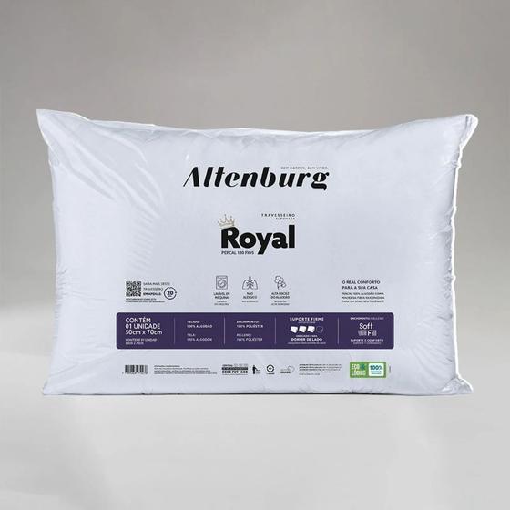 Travesseiro Altenburg Royal - 100% Algodão - Branco - 50x70cm