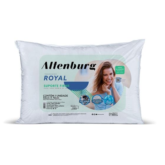 Imagem de Travesseiro Altenburg Royal Suporte Firme Antialérgico Tecido Percal 180 Fios Branco - 100% Algodão - 50 x 70 cm