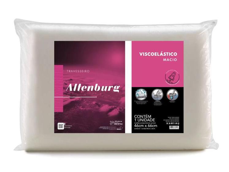 Travesseiro Altenburg Visco Elástico Nasa - 46x66 cm Menor preço em Travesseiro Altenburg Visco Elástico Nasa - 46x66 cm