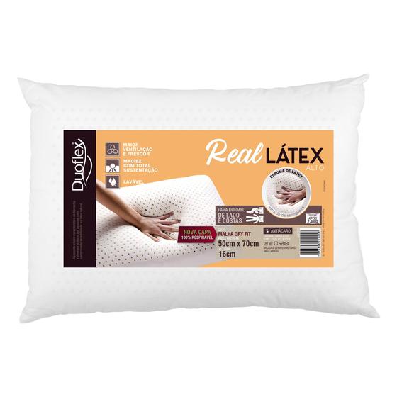Travesseiro Alto Real Látex, 050 x 070 x 016 cm Menor preço em Travesseiro Alto Real Látex, 050 x 070 x 016 cm