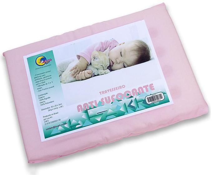 Travesseiro Anti Sufocante Para Bebê Lou Art Rosa - Travesseiro para ...
