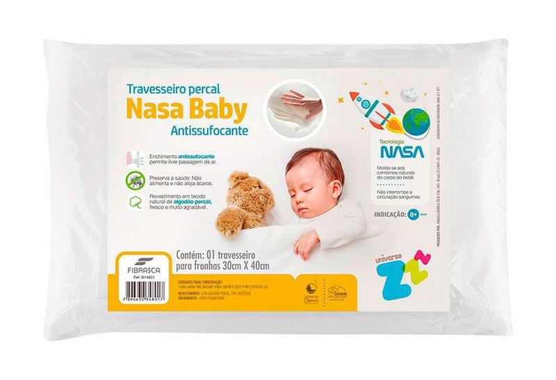 Imagem de Travesseiro Antissufocante para bebê Nasa Infantil Fibrasca By4801