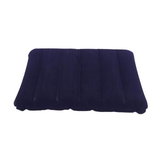 Imagem de Travesseiro Azul Almofada Inflável Portátil Viagens Acampamento 42cm confortavel para barraca e cama