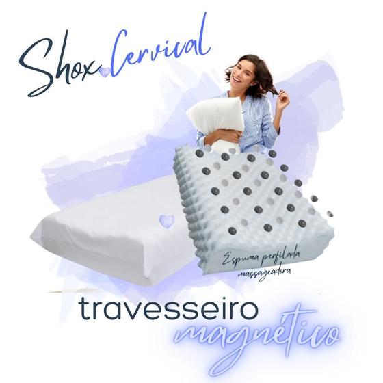 Imagem de Travesseiro Cervical Magnetico Ortopedico Alinha Coluna