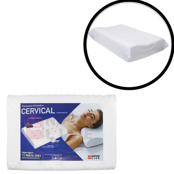 Travesseiro Cervical Pillow Magnetico Ortopedico Anti Ronco - NIPON LIVE Imagem de Travesseiro Cervical Pillow Magnetico Ortopedico Anti Ronco