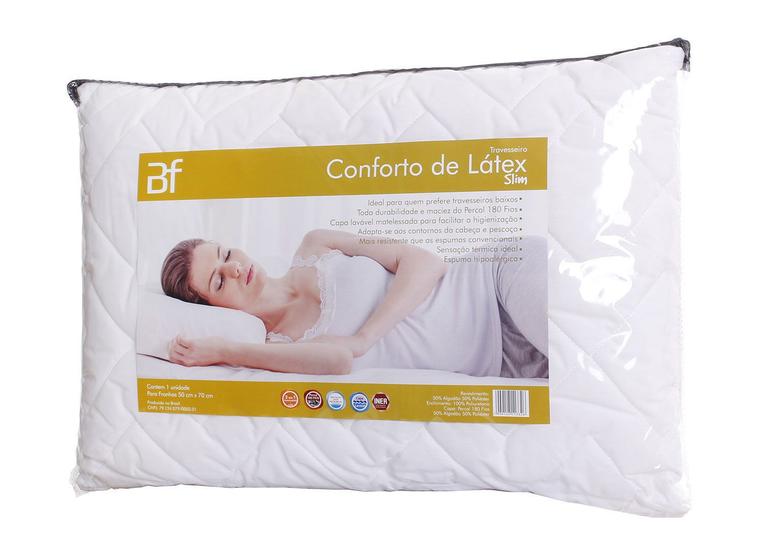 Travesseiro Conforto Látex Slim Com Capa Percal 180 Fios Zíper - BF Colchões Menor preço em Travesseiro Conforto Látex Slim Com Capa Percal 180 Fios Zíper - BF Colchões