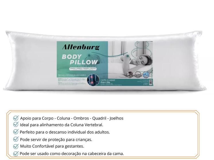 Imagem de Travesseiro Corpo Body Pillow Microfibra Altenburg - Para Dormir de Lado - Tecido: 100% Poliéster - Fibra de Poliéster Siliconizada