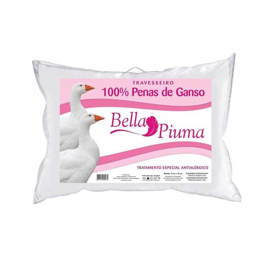 Travesseiro Daune 100% Penas de Ganso Bella Piuma 5001BP 70x50cm Branco Menor preço em Travesseiro Daune 100% Penas de Ganso Bella Piuma 5001BP 70x50cm Branco