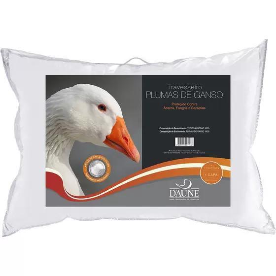 Travesseiro Daune 100% Plumas 50x70 cm com Capa Protetora Impermeabilizada Menor preço em Travesseiro Daune 100% Plumas 50x70 cm com Capa Protetora Impermeabilizada