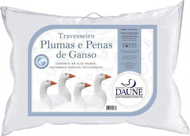 Travesseiro Daune 50% Penas e 50% Plumas - 50x70 cm Menor preço em Travesseiro Daune 50% Penas e 50% Plumas - 50x70 cm