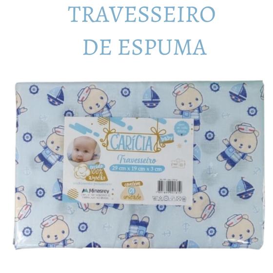 Travesseiro de Bebê Carícia Anti-Sufocamento com Espuma Super Macia Menino Menor preço em Travesseiro de Bebê Carícia Anti-Sufocamento com Espuma Super Macia Menino
