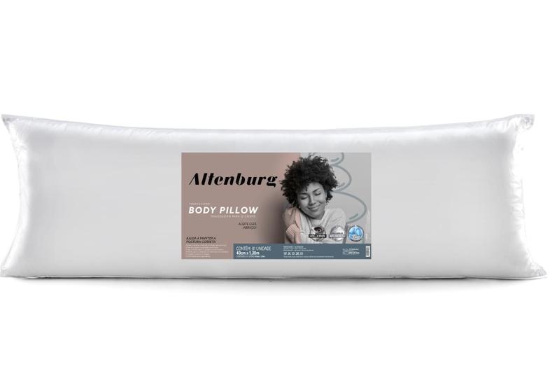 Imagem de Travesseiro de Corpo Body Pillow Microfibra Altenburg Branco - 40cm x 1,30m
