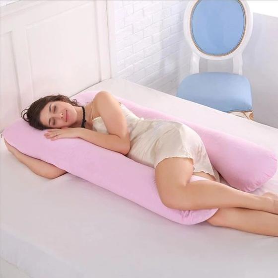 Imagem de Travesseiro De Corpo Grande Gestante Gravida Anatômico Rosa