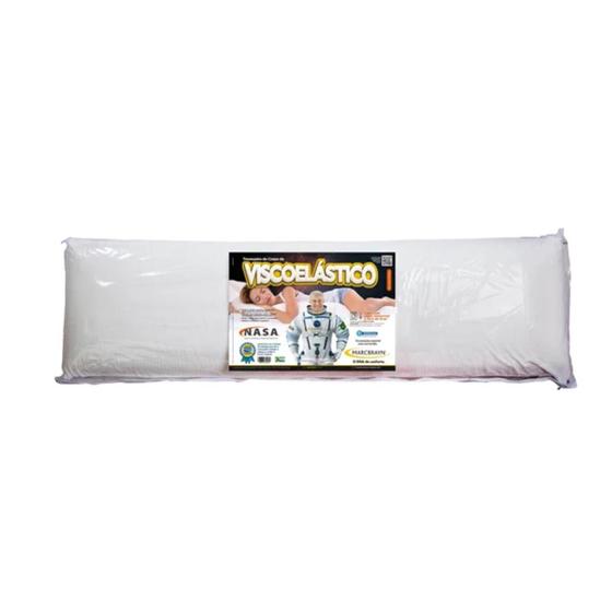Imagem de Travesseiro de Corpo Viscoelástico Marcbrayn 135x40 - Capa Com Zíper Macio - Ideal para Gestantes