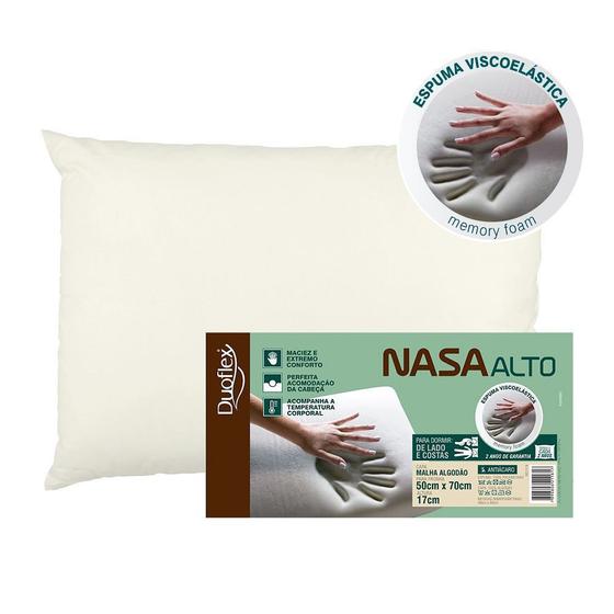 Travesseiro Duoflex Nasa Alto Viscoelástico 50x70x17cm NS1119 Menor preço em Travesseiro Duoflex Nasa Alto Viscoelástico 50x70x17cm NS1119