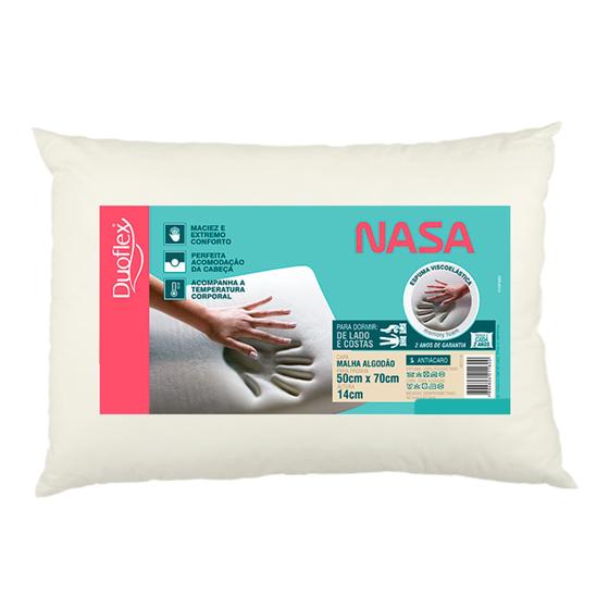 Imagem de Travesseiro Duoflex NASA Branco NS1118 50 cm x 70 cm x 14cm