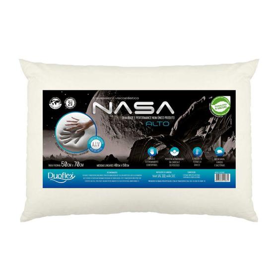 Travesseiro Duoflex NASA-X Alto 50x70x13cm NS3109 Com Espuma Viscoelástica Menor preço em Travesseiro Duoflex NASA-X Alto 50x70x13cm NS3109 Com Espuma Viscoelástica