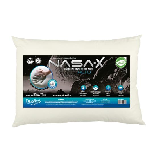 Imagem de Travesseiro Duoflex NASA-X Alto Com Espuma Viscoelástica